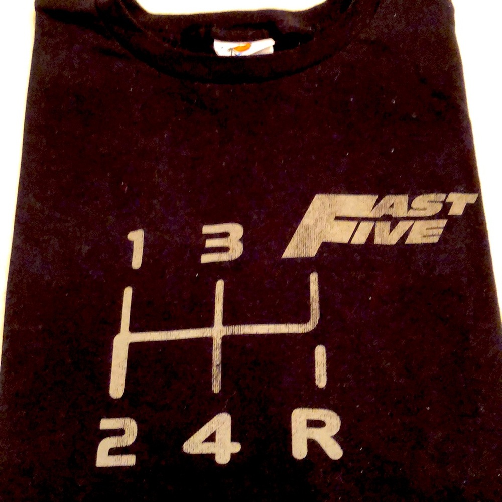 FAST FIVE MOVIE PROMO TSHIRT XL BLACK PAUL WALKER VIN DIESEL 2011 ACTION #533